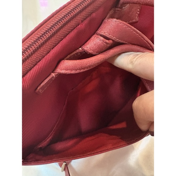 Red Leather Mini Backpack Purse Etienne Aigner Multiple Compartments Zip Pocket - Picture 6 of 13